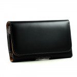 Wholesale iPhone 5S Extendable Horizontal Premium PU Leather Belt Pouch (Black)